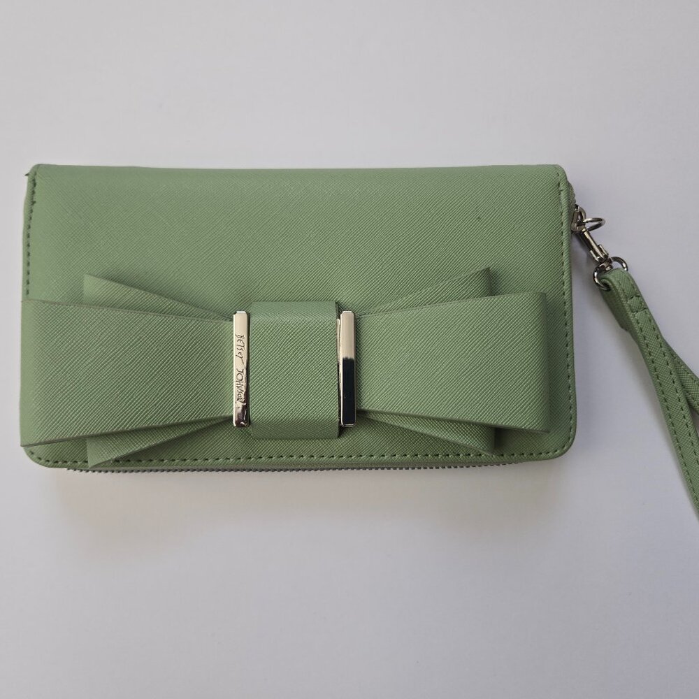 Betsy Johnson Boxed Zip Around Bow Wallet Wristlet
